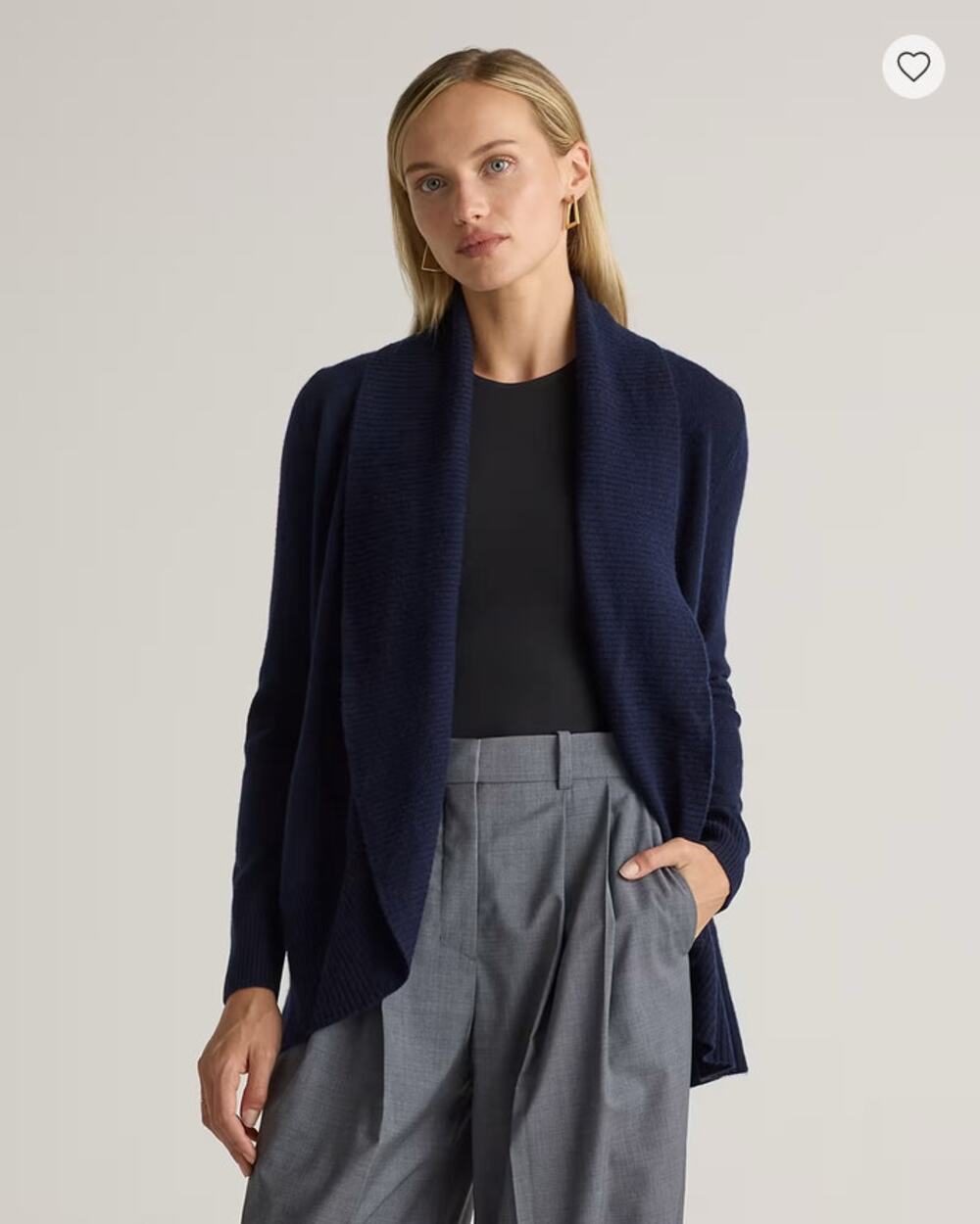 Quince Cashmere Open Cardigan True Navy Size XS NWOT